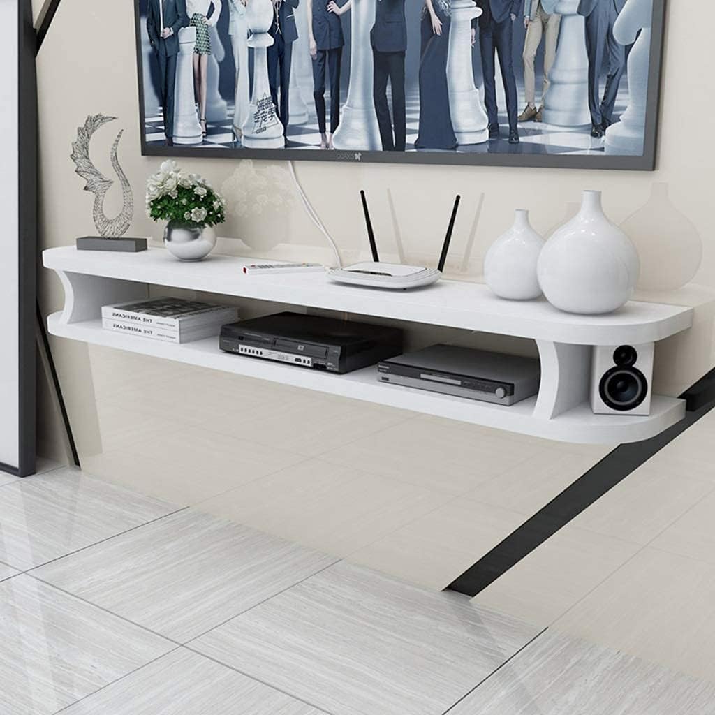 Wall-Mounted Floating TV Stand TV Console TV Cabinet Media Console Audio/Video Console Open Storage Rack Living Room Furniture Component Frame DVD Satellite TV Box Cable Box Size: 80×20×15cm Colour:C