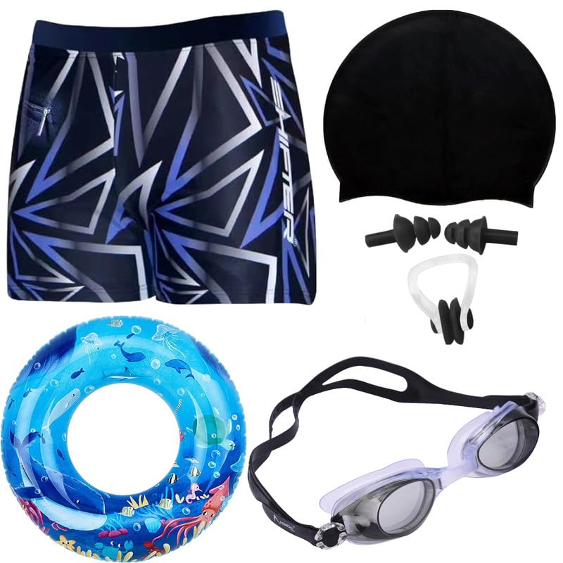 LEBAMI Swimming Kit for Boys | Swim Trunks, Goggles, Swim Cap, Nose Clip, Ear Plugs, Swim Ring | Accessories for Swimming, Water Sports(17 Years, Black) (B0DG5KKCK4) Amazon Price History, Amazon Price Tracker