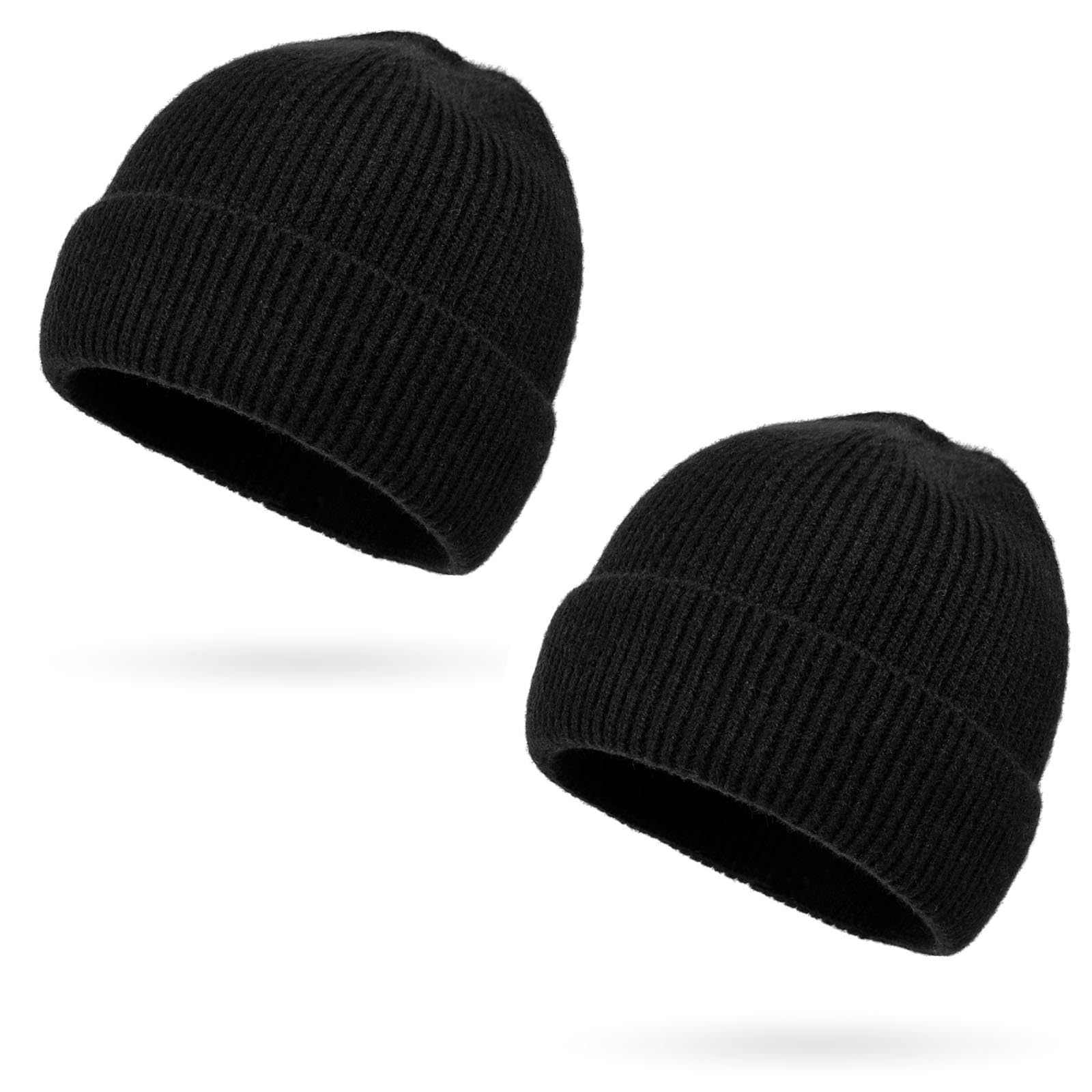 Rosoz 1 & 2 Packs Beanie for Men Women Warm Winter Hats Knit Acrylic Soft Cuffed Beanies Cap Daily Beanie Hat Unisex