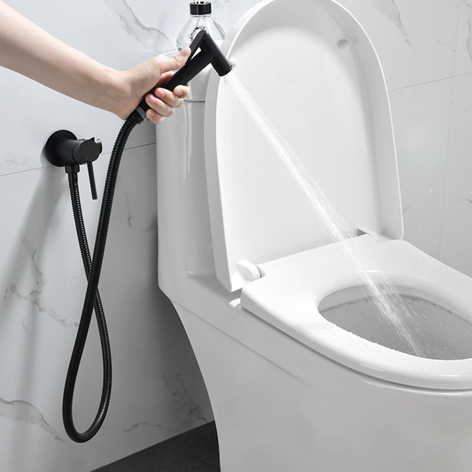 Set Composto da Idroscopino Bidet Portatile Miscelatore per Bidet Tubo Doccia Acqua Calda E Fredda,Spazzolato