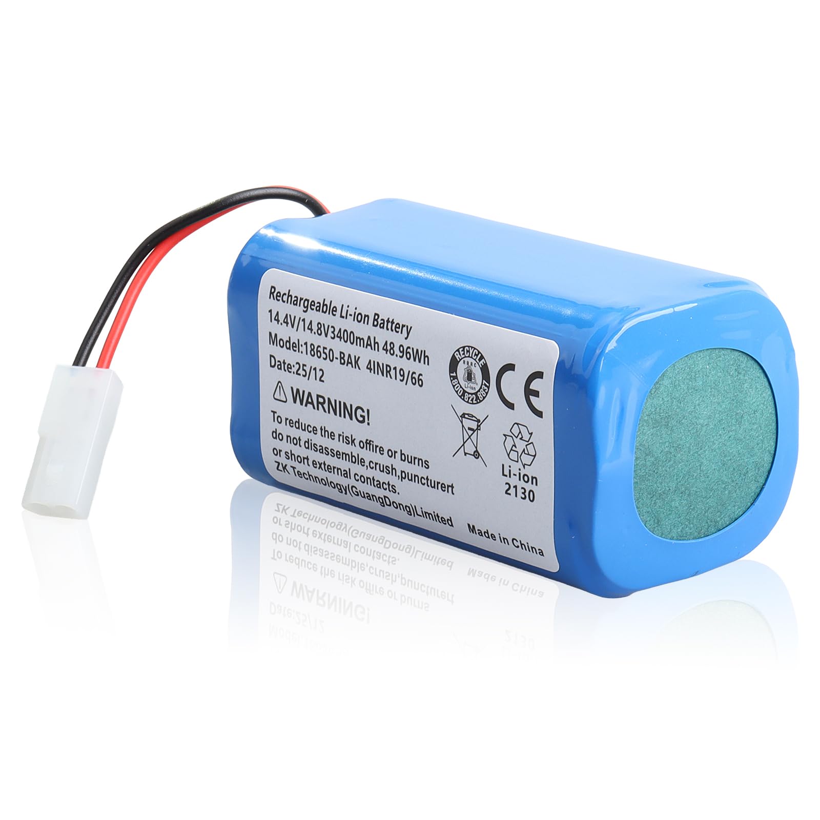 3400mAh / 48.96Wh Akku kompatibel mit Xiaomi Mijia G1, Mi Robot, H18650CH-4S1P Vacuum Mop Staubsauger