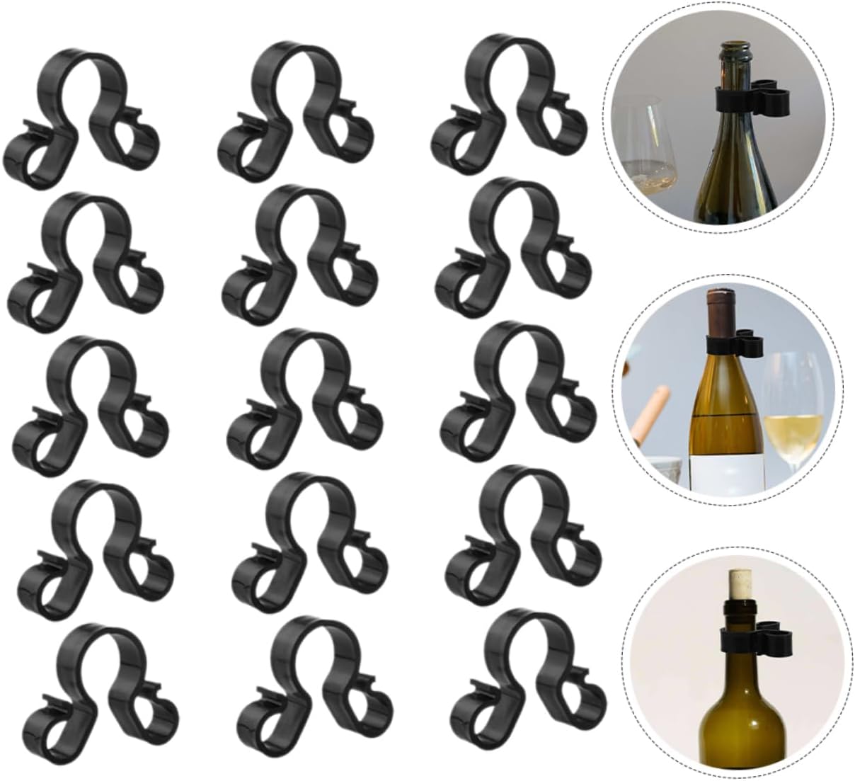 15 Piece Plastic Wine Bottle Safety Clips for Birthday Parties