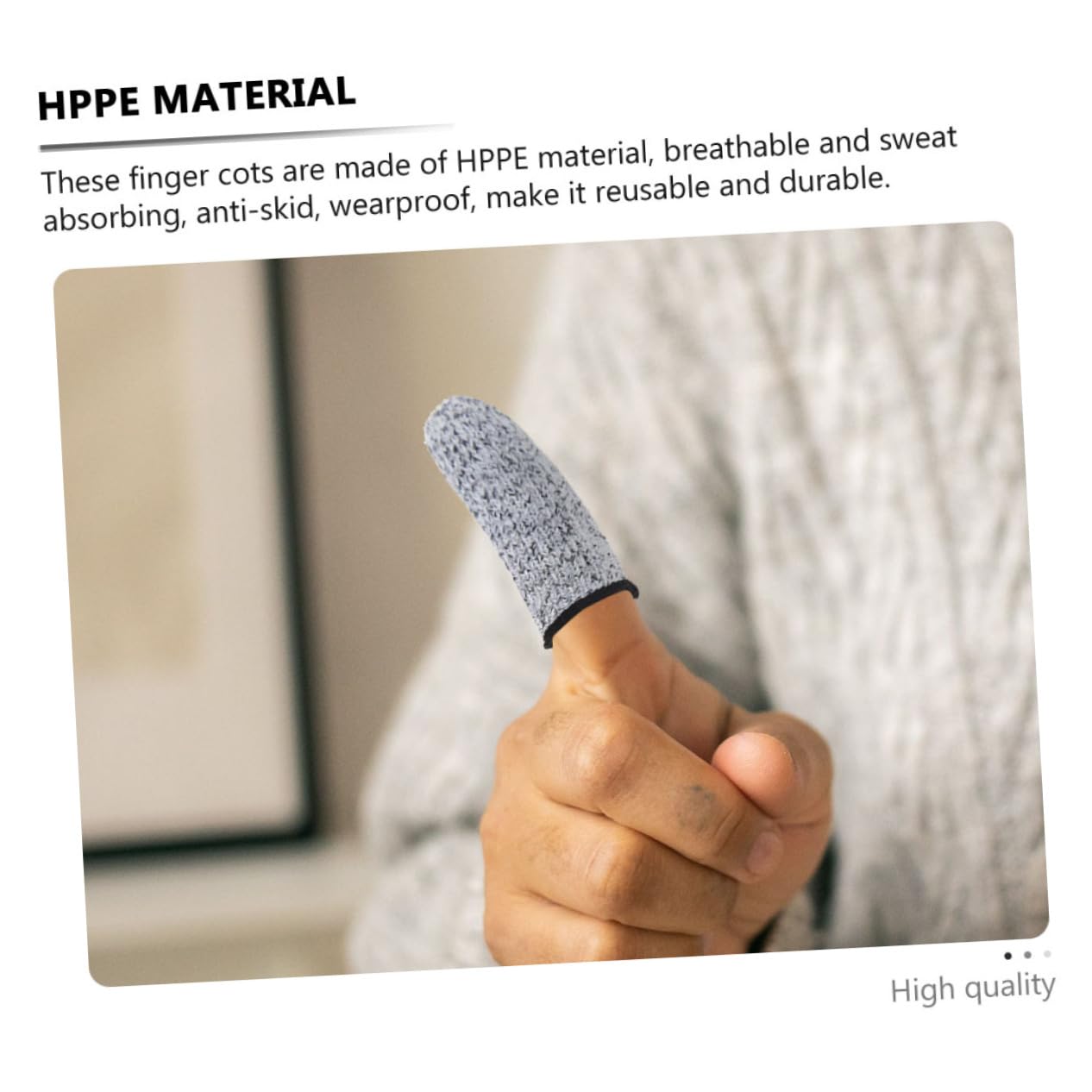 VALICLUD 4Pairs Cut Resistant Finger Sleeve Protectors Flexible Finger Guards for Carving Lightweight and Comfortable Fit for Daily Use