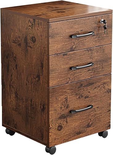 Archivador móvil de 3 cajones con cerradura, gabinete de llenado vertical blanco sobre ruedas, pequeño archivador rodante, gabinete debajo del disponible en Yaxa Guatemala