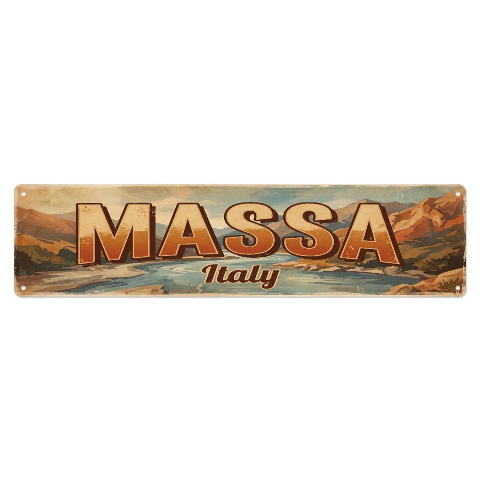 Retro Travel Italy Massa Metal Tin Sign