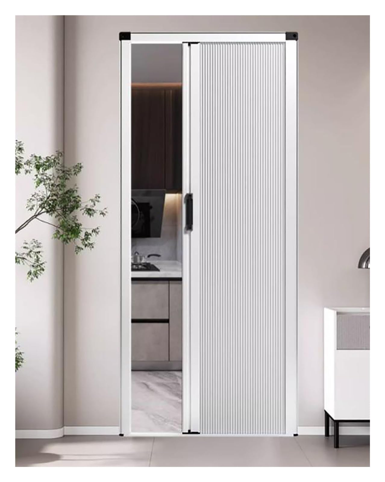 Porte coulissante sans perçage intérieure pliante pour séparer les pièces