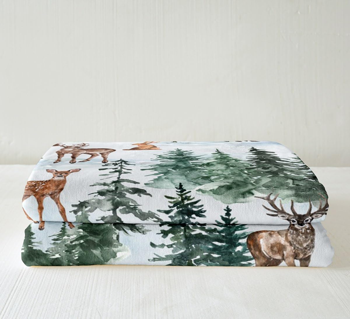 Coperta In Pile Per Bambini 127x152 Cm - Motivo Animali Selvatici (Cervo, Orso) - Morbida Microfibra - 4