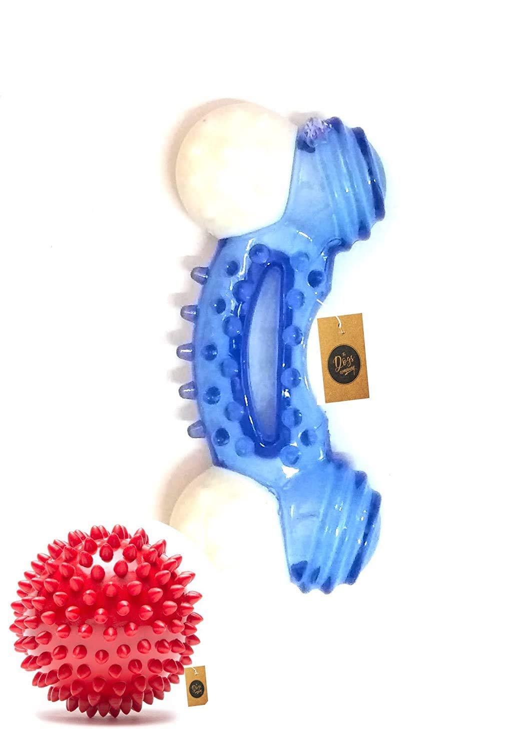 The Pets Company, Rubber Spiked Ball Dog Chew Toy and Small Rubber Plastic Dog Chew Bone Toy (B07D828TY9) Amazon Price History, Amazon Price Tracker