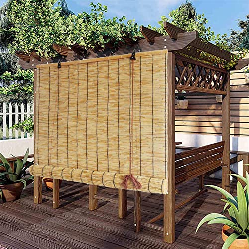 GOODLUKY Cortina De Caña Natural Persianas Enrollables De Bambú Tejidas A Mano Sombra Solar Filtrado De Luz Estores De Bambú para Terraza Porche Jardín,Personalizable,WxH:110x280cm/43x110 in Cover