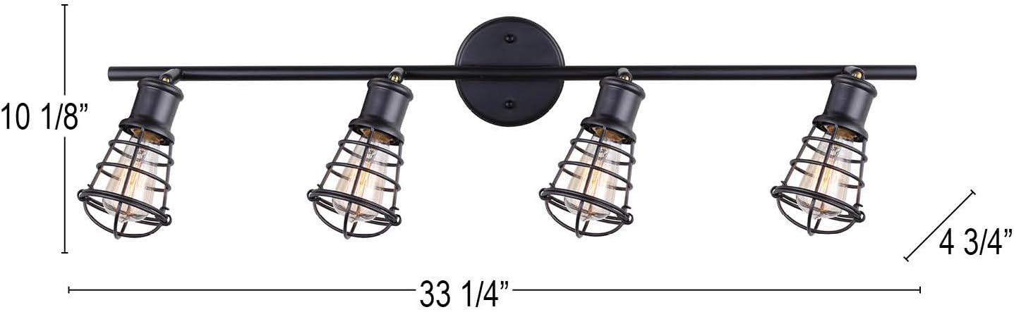 CANARM IT611A04GPH Otto 4 Light Track Rail Graphite with Metal Cage Shades