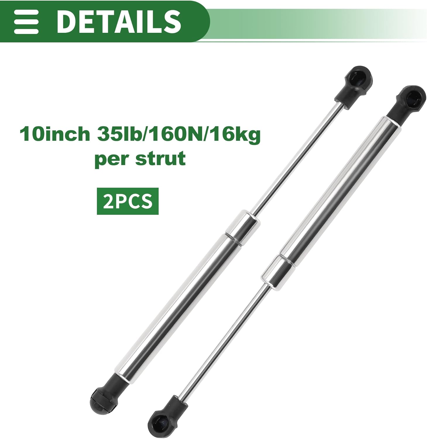 Motoforti 10inch Stainless Steel Lift Support Struts Marine Gas Spring 35lb/160N/16kg for Boat Hatch Window Door Lid 2 Pcs