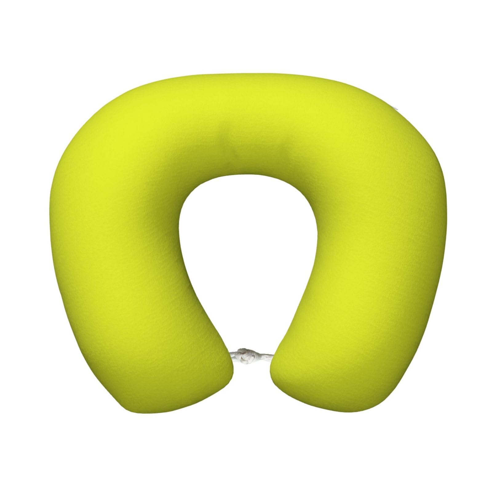 XingFox Yellow Print Travel Pillow Memory Foam, Portable Neck Pillow for Airplane, Car and Office