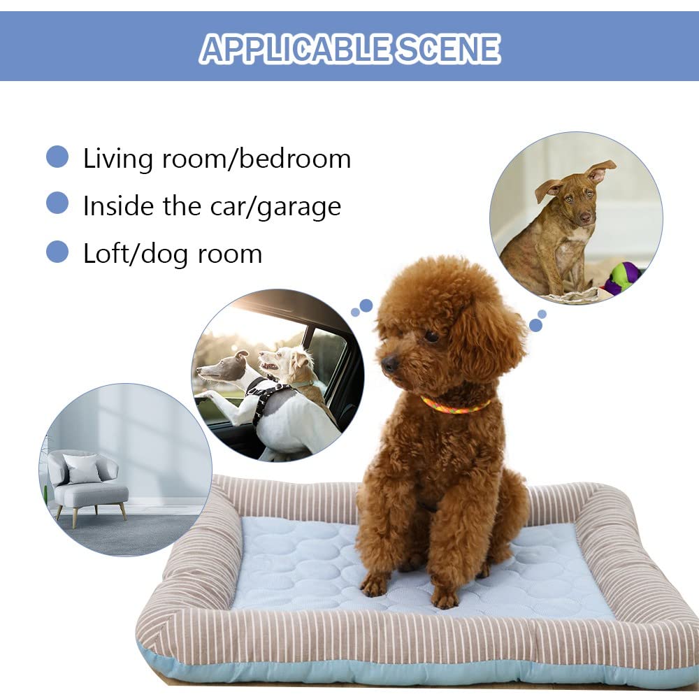 Tapete refrescante para mascotas, transpirable, lavable, de seda de hielo de verano, para perros y gatos pequeños, medianos y grandes, manta para sofá cama, color rosa, XS