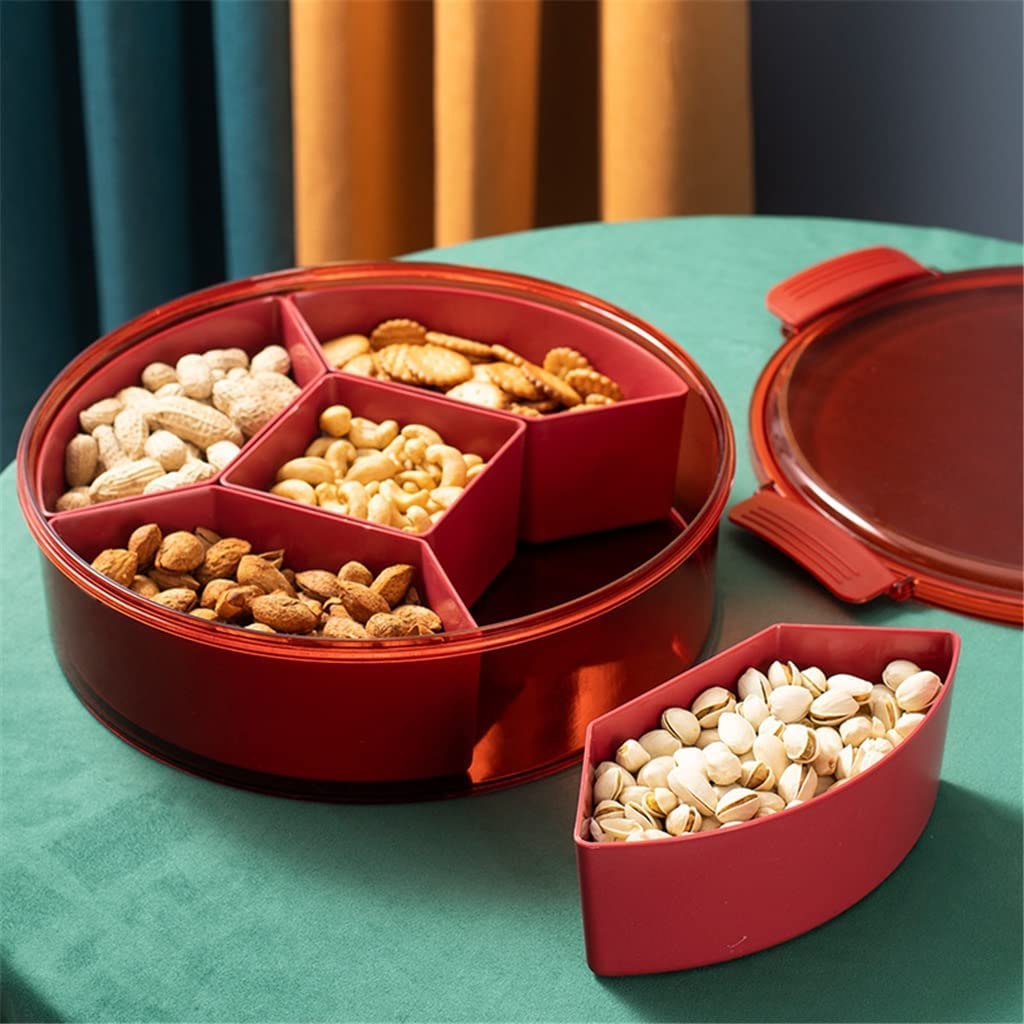 Snack-Serviertablett,versiegeltes Snack-Tablett Wohnzimmer-Couchtisch Atmosphärische Kombination aus Süßigkeiten-Trockenobst-Tablett mit großer Kapazität (Color : Vert, Size : 30.5 * 9.8cm) ( Color :