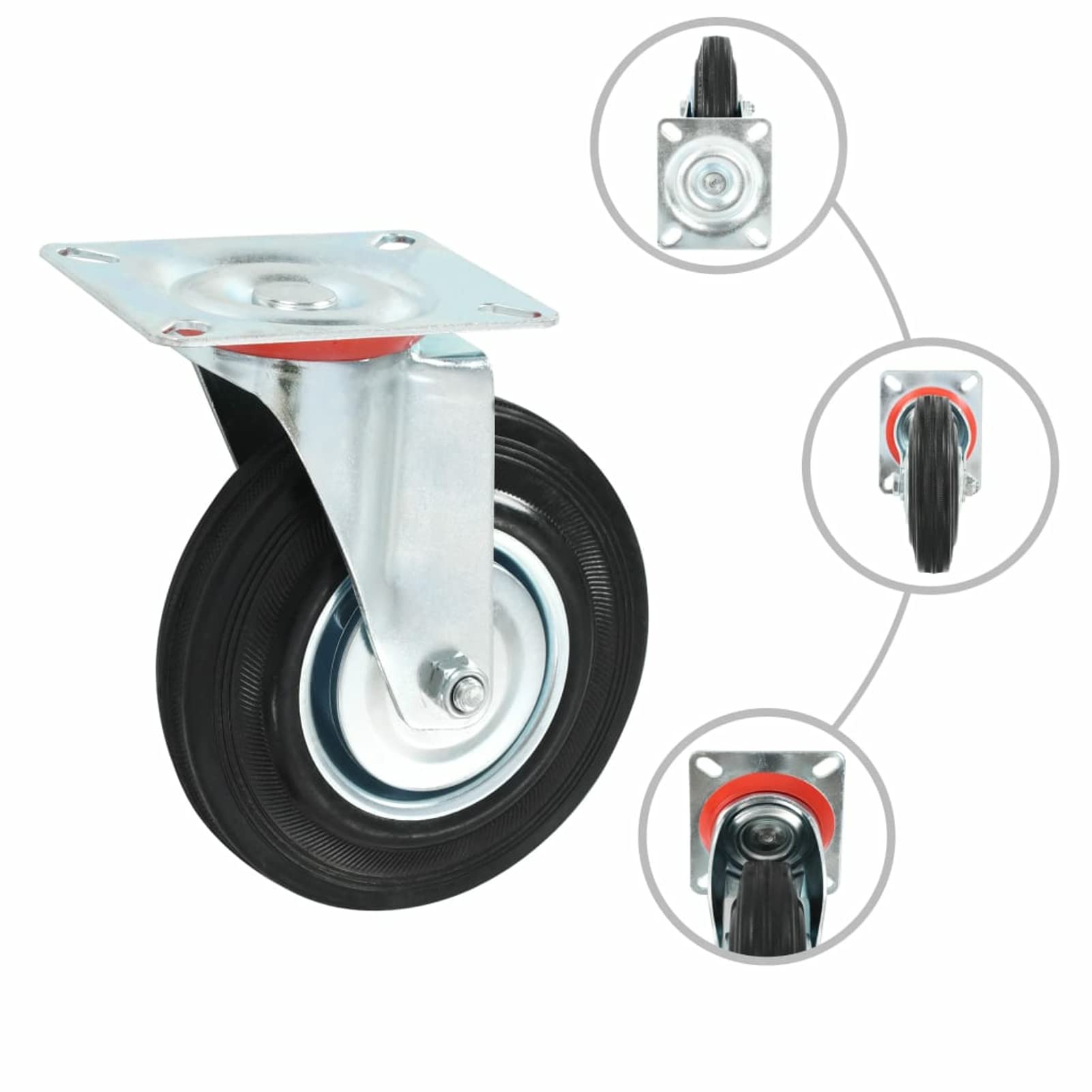 12 STK. Lenkrollen 125 mm, Transportrollen, Rollen Werkbank, Lenkrollen Für Möbel, Möbelrollen, Strandkorbrollen, Rollen Für Schirmständer,