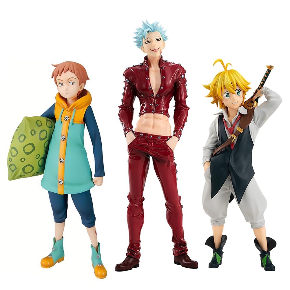 3-teiliges Anime-Set Meliodas Figur Statue PVC Sieben Todsünden Charakter Actionfigur Sammlerstücke