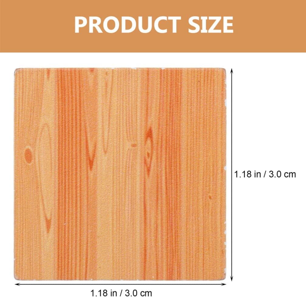 ミニチュア木製フロアボード:ミニフロアシート ドールーズ フローリング用品 ドール家具アクセサリー 1.2インチ 27個