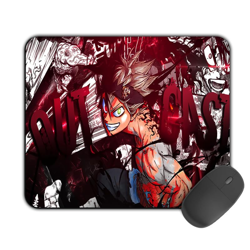 Image of Printed Design Mouse Pad Outcast Asta (200MM X 240 X 3MM) Enhance Gaming and Work Performance Comfortable and Precise Non-Slip Water Proof Black Clover Mouse Pad.