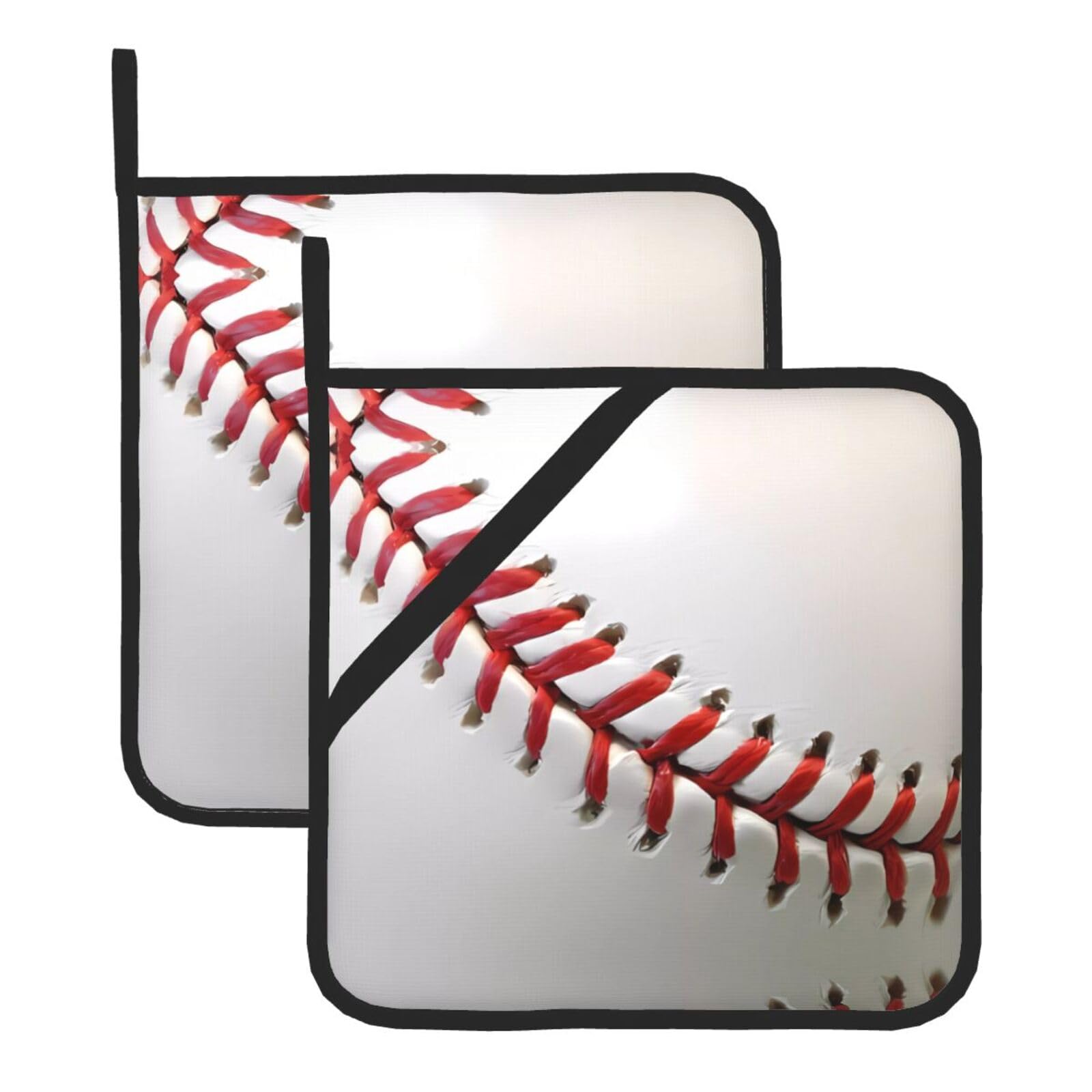 HJFCZH Sport Ball Baseball Prints Square Hot Pads for Kitchen Counter - Waterproof Pot Holders, Durable Heat Resistant Throw Layers for Serving, Oven & BBQ - 2 Pack