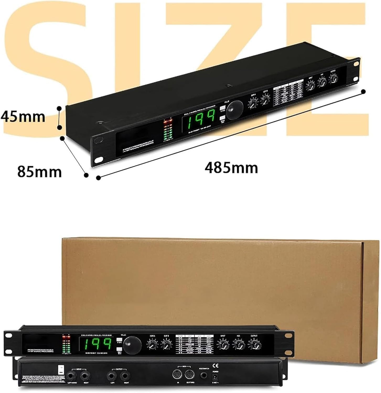 Processore DSP con Riverbero Digitale E Multieffetti, Processore Audio KTV con Equalizzatore, 99 Programmi Preimpostati, 199 Effetti Sonori, Elaborazione del Segnale Programmabile a 24 Bit
