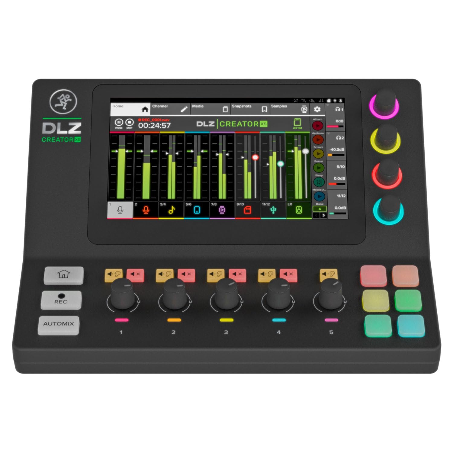 Mackie DLZ Creator XS Digitaler Mixer Mischpult für Podcasting und Streaming mit Speicherkarte