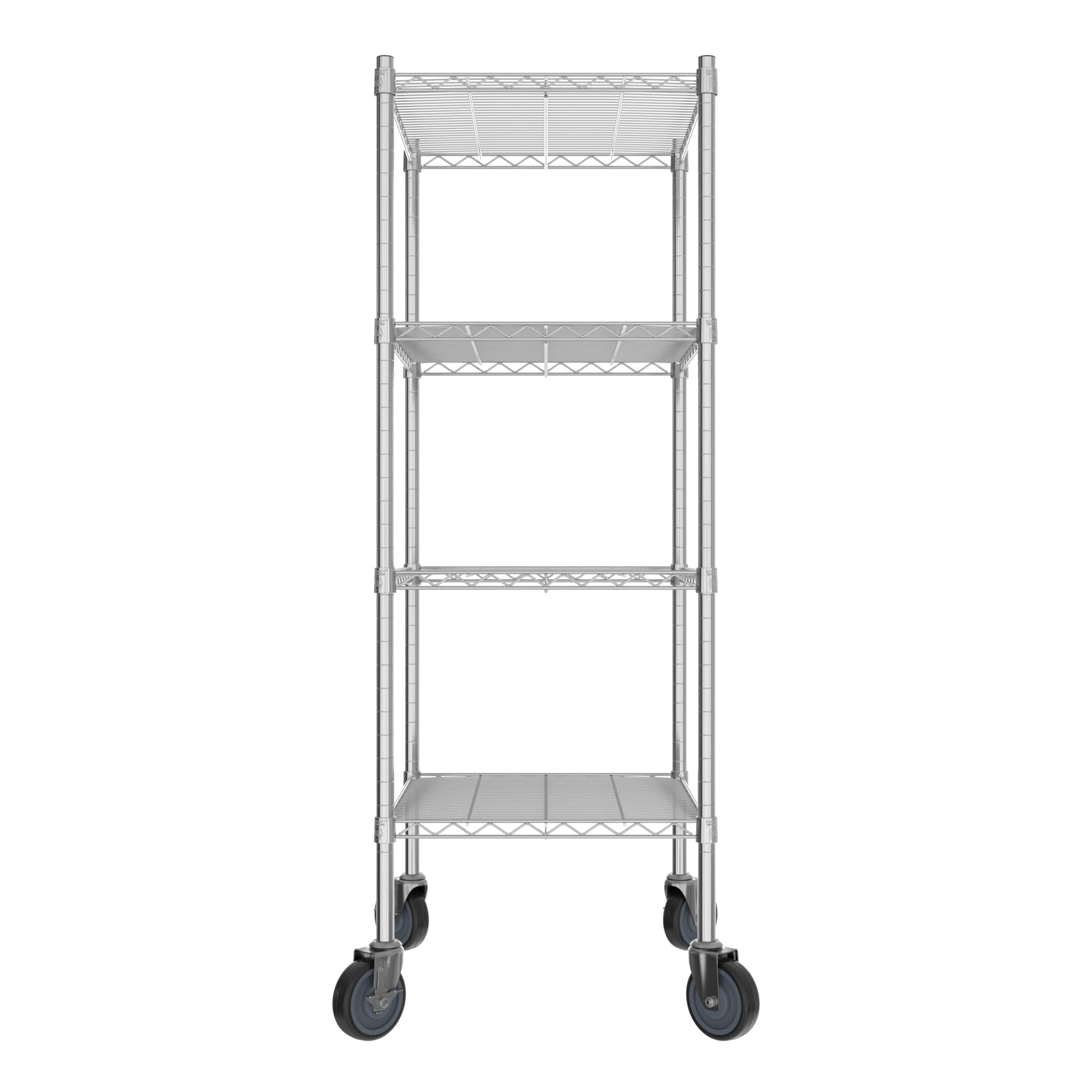 QUIET BOOK Commercial NSF Listed Chrome Mobile Wire Shelving Kit 21