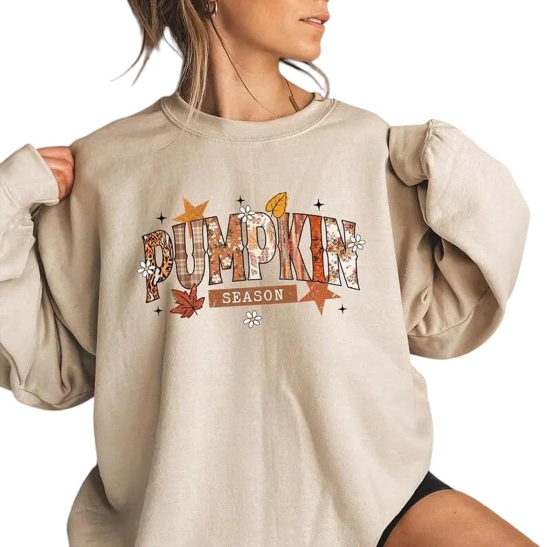 Pumpkin Season Sweatshirt | Fall Autumn Crewneck Pullover | Cozy Thanksgiving Sweatshirt | Cute Unisex Fall Gift Top