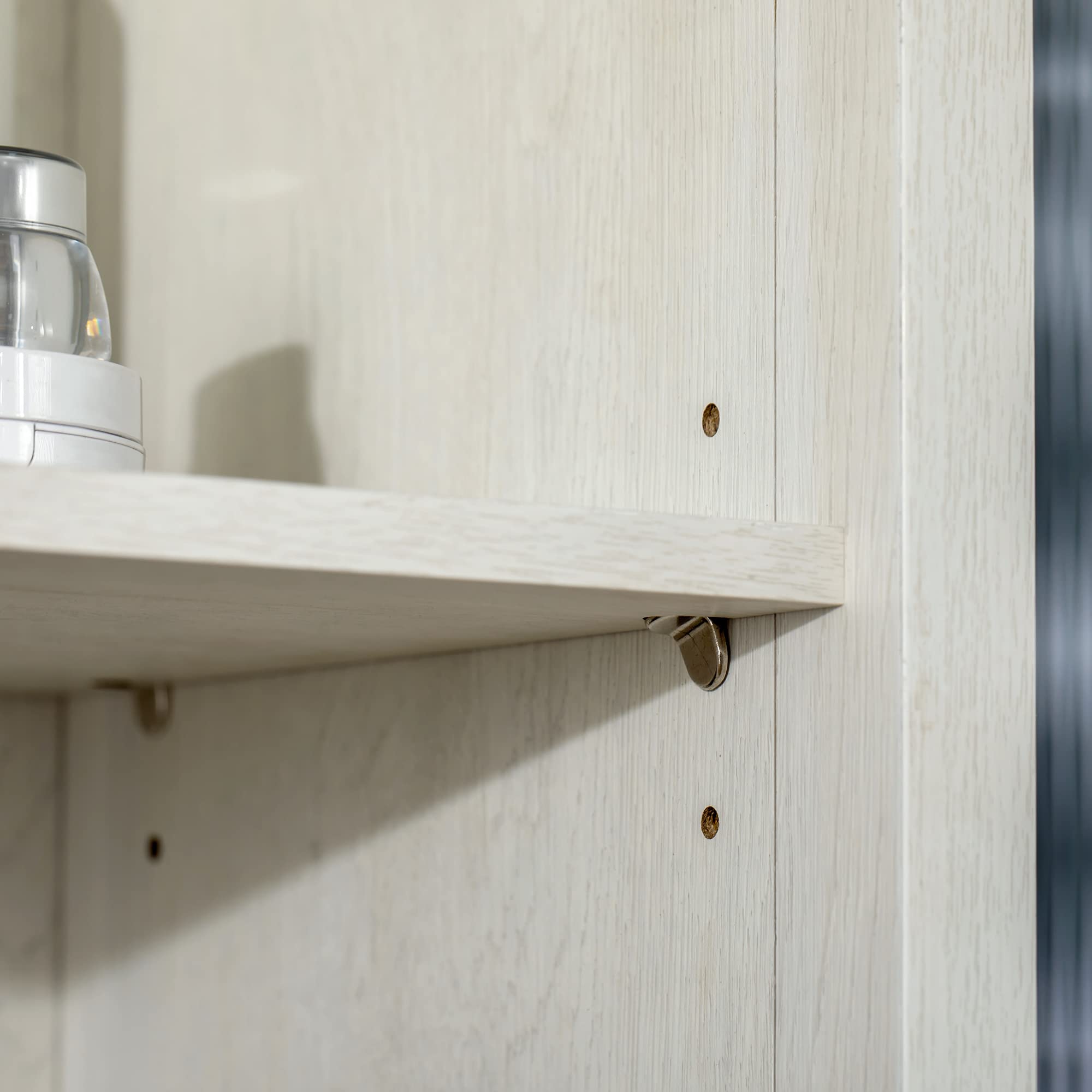 kleankin Armario Alto de Baño con 2 Puertas de Vidrio 53x30x162 cm Blanco | 3 Estantes Abiertos, Columna Auxiliar de Baño, para Salón Aseo Dormitorio, Estilo Moderno