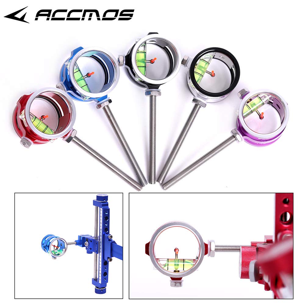 ACCMOS Tiro al Arco Mira de Arco Compuesto con 4X 6X 8X Sight Pin para Arco Compuesto Caza Disparo Aiming Arco Accesorio (purpler 6X)