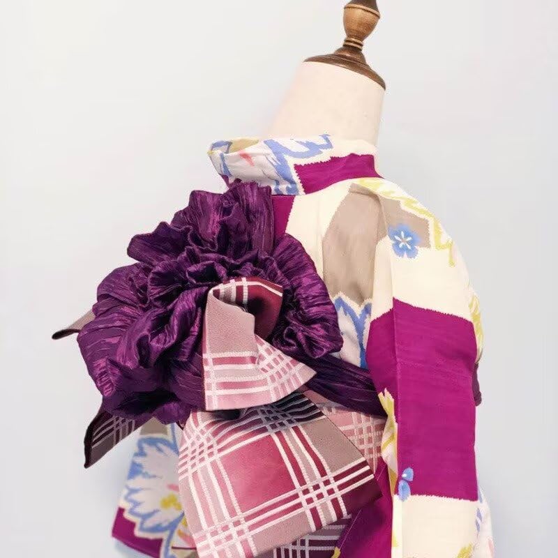 Women Japanese Kimono Heko Obi Belt Sash Traditional Waist Belt Solid Color Waistband for Yukata Accessories Cosplay4