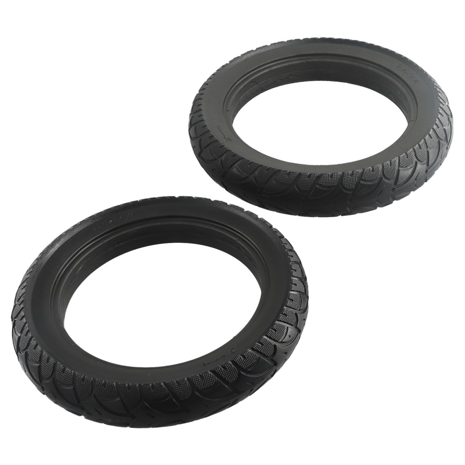 Pneumatici in gomma piena, 12 1/2 x 2 1/4 (57-203), ricambio per bici elettriche e scooter elettrici, pneumatici di ricambio antiforatura in gomma, nero