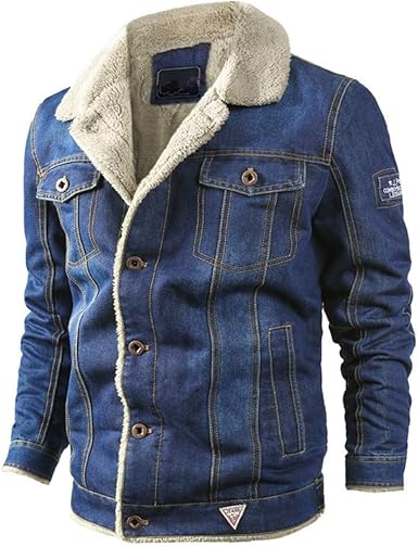 Eastway Homme Hiver Veste En Jean Fausse Fourrure Doublure Blouson Chaud Epaissir Button Jean Manteau Amazon Fr Vetements Et Accessoires