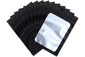 100 Pieces Resealable Food Packaging Storage Bags with Clear Window