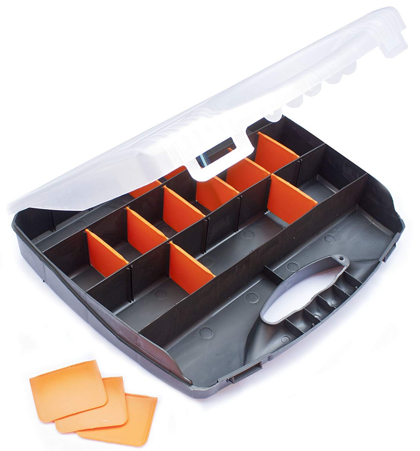Toolzone Divided Compartment Organiser Plastic Case Box - Small - 320Mm