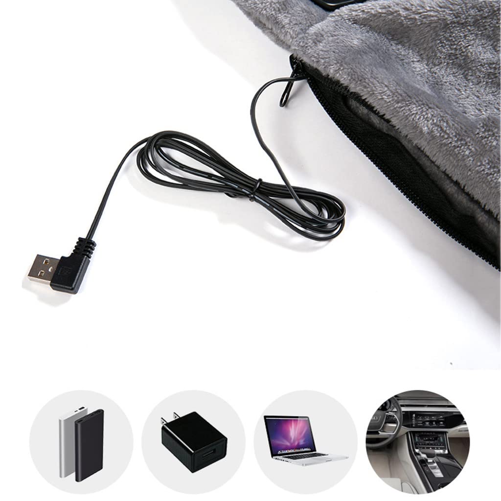 Ogrzewany koc chusta szal USB elektryczny koc narzuta flanelowy poręczny mały koc przenośny bezprzewodowy koc grzewczy dla kobiet samochód biuro, można prać w pralce (kolor: brązowy, rozmiar: 1,4 m x 80 m)