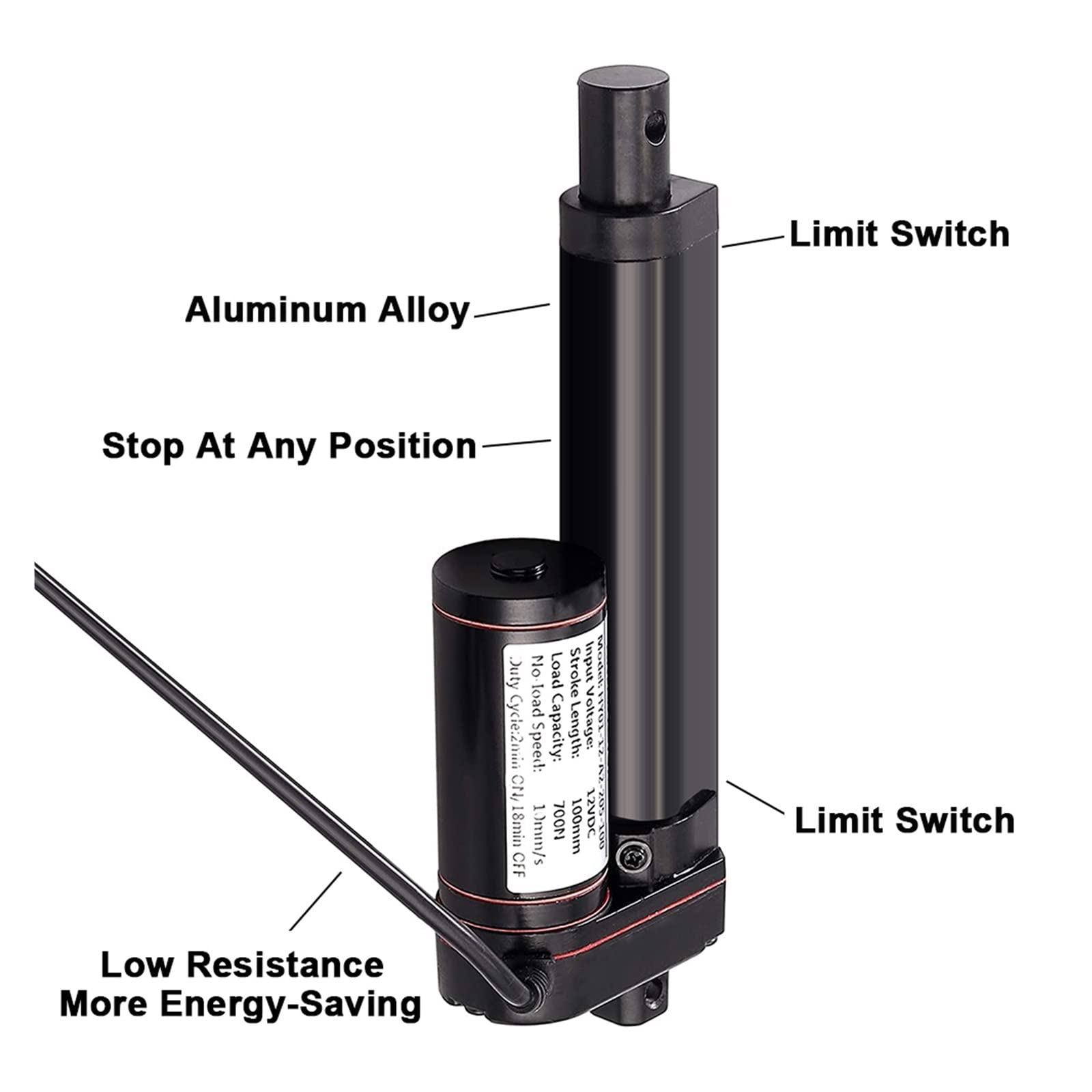Actionneur Linéaire Électrique DC 12V 100mm ~ 400mm Moteur De Course Avec Support Tous Les Engrenages Métalliques 100/300/500/700/1000/1500N 2.5A 30W Stabilité Fiabilité(250mm Stroke,300N 30mm/second)
