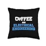 Funny Coffee And Electrical Engineering Coffee Lover Humor Throw Pillow