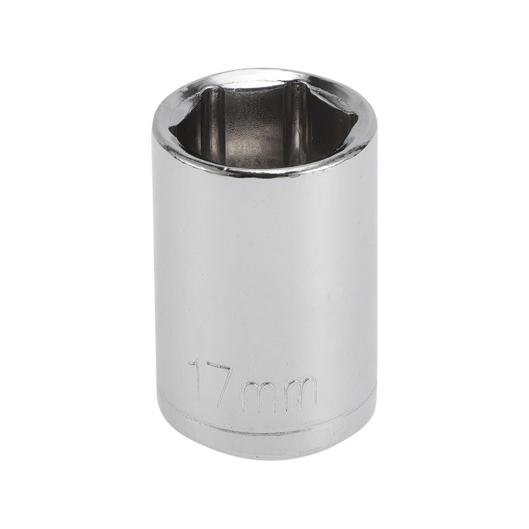 HEROFFIX 1 Pcs Impact Socket Durable Hardware Tool 38mm Silver Tone Carbon Steel 6 Point 17mm for Car Motorcycle Dirtbike Repair 1/2 Inch Drive