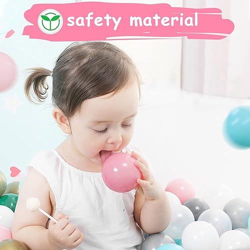 Miniatura 7 de Hovenlay Ball Pit Balls Phthalate Free BPA Free Crush Proof Plastic - 7 Bright Colors in Reusable Play Toys for Kids with Storage Bag