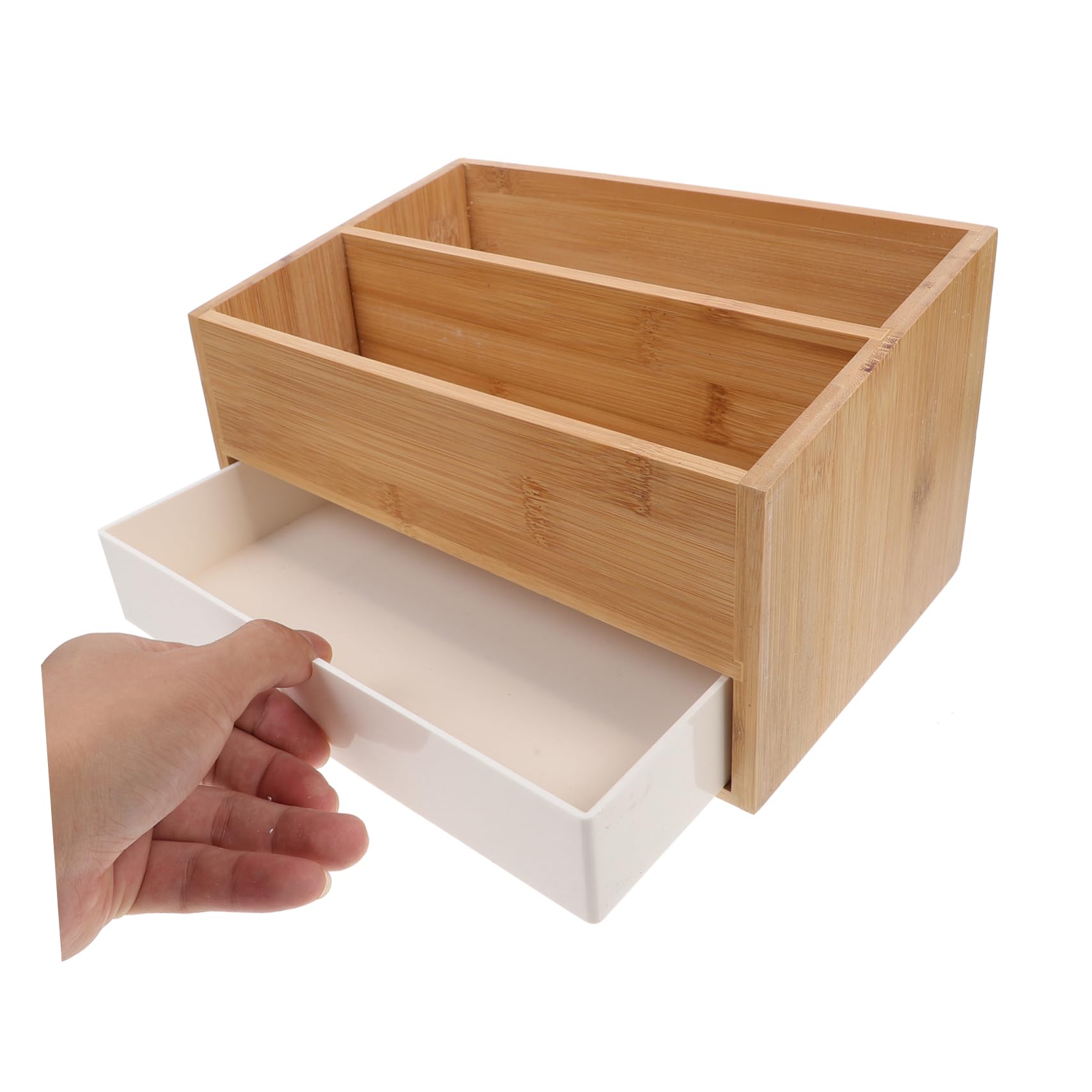 Schreibtisch-organizer Bambus Mit Aufbewahrungsbox Für Kleinigkeiten Kosmetik Und Bastelbedarf Vielseitig Für Home-office Und Schlafzimmer
