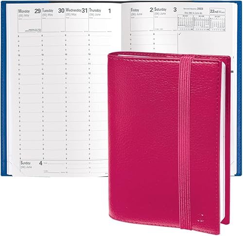 Quo Vadis Ministro académico 2023-2024 Agenda semanalmensual 13 meses, julio a julio 6 14 x 9 38 pulgadas Piel sintética granulada Kali Rosa
