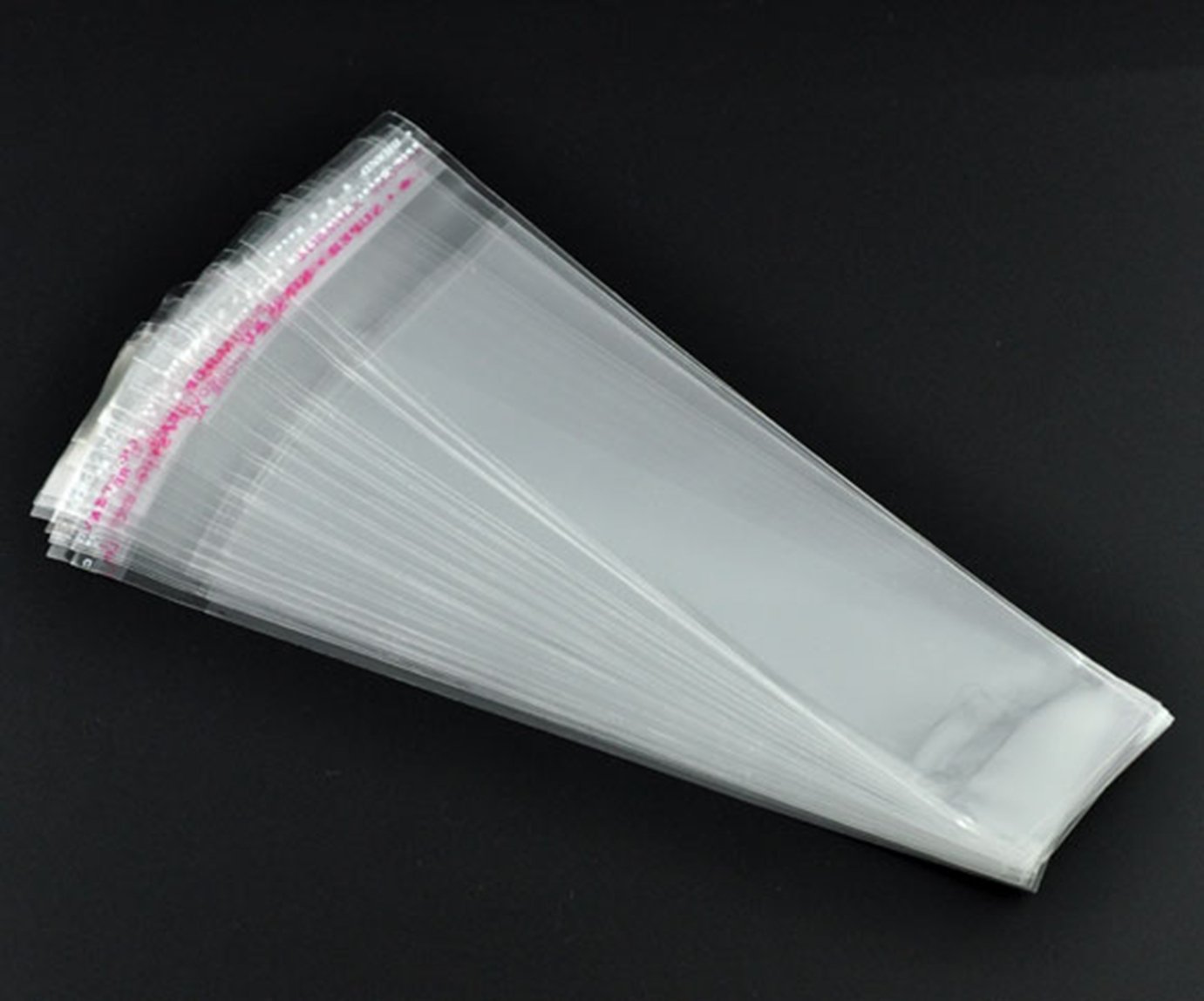 Qpsupplies Clear 600Pcs Self Adhesive (11Cm X 3.5Cm Usable Space) Peel And Seal Plastic Bags - For Jewellery Crafts Display Packaging And Other Uses