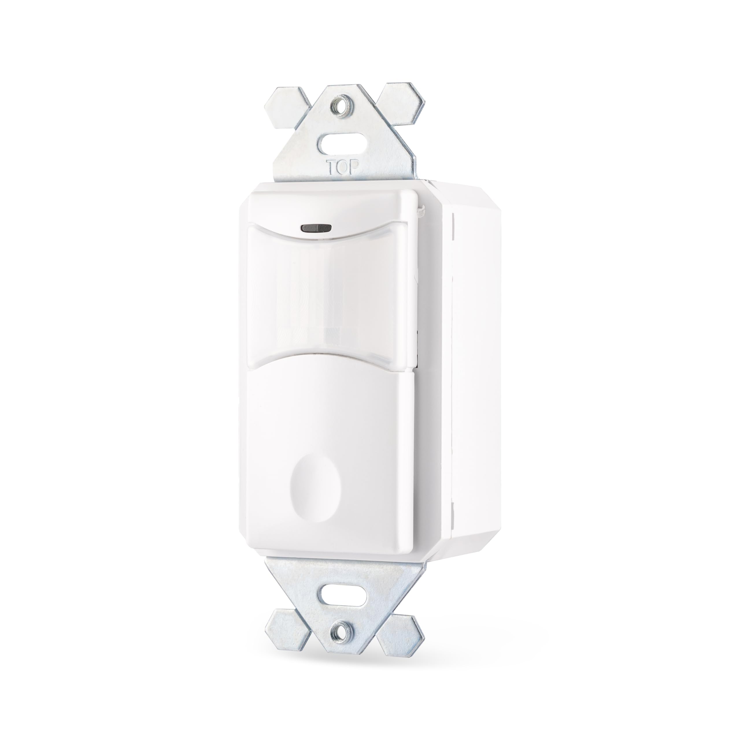 SWX-103-WH Interrupteur mural avec capteur de vacance Blanc – unipolaire et 3 voies, pas de neutre nécessaire, compatible LED, détection de mouvement PIR, marche/arrêt manuel, interrupteur