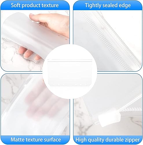 Miniatura 5 de QiXin 30 piezas A7 mini carpeta de bolsillo transparente para planificador de presupuesto, bolsa con cremallera, organizador de carpetas a granel,