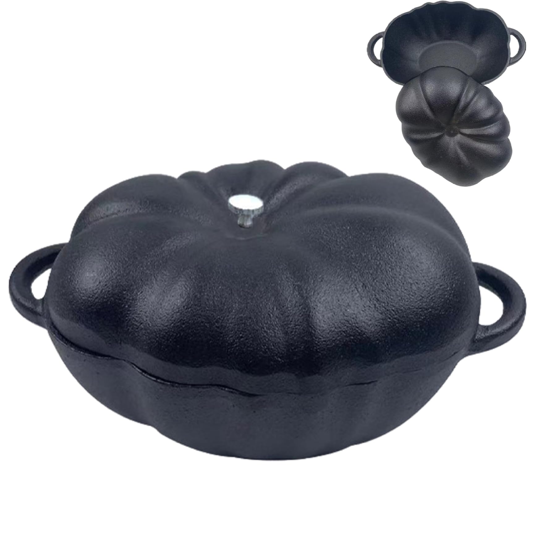 Faitout à citrouille | Marmite à citrouille, chaudron en fonte domestique non revêtu, marmite anti-brûlure avec couvercle multifonctionnel pour la cuisine, pique-nique en plein air, camping
