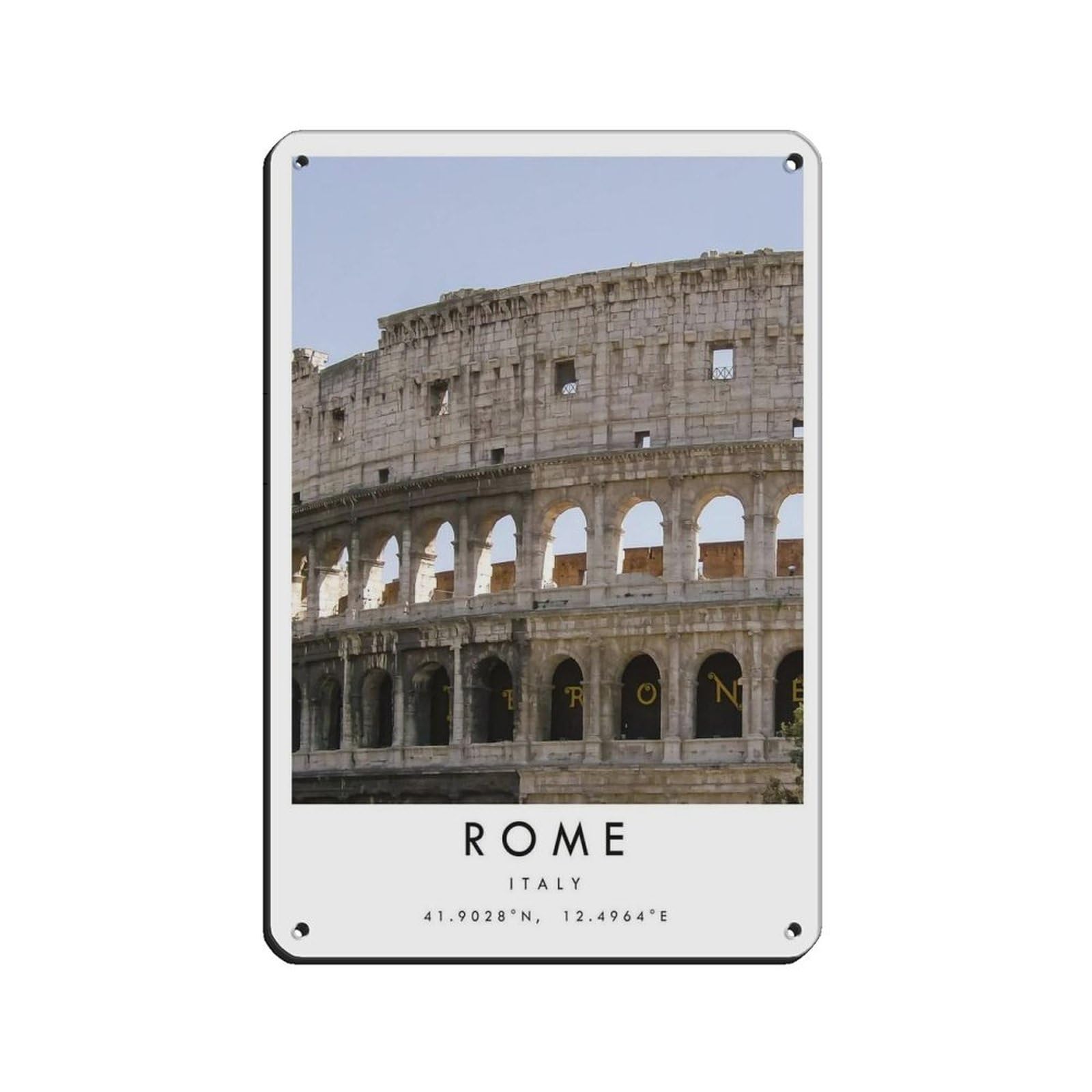 Rome Travel, Italy Poster (2) Tin Sign Vintage Metal Pub Club Cafe Bar Home Wall Art Decoration Poster Retro 8x12inch(20x30cm)