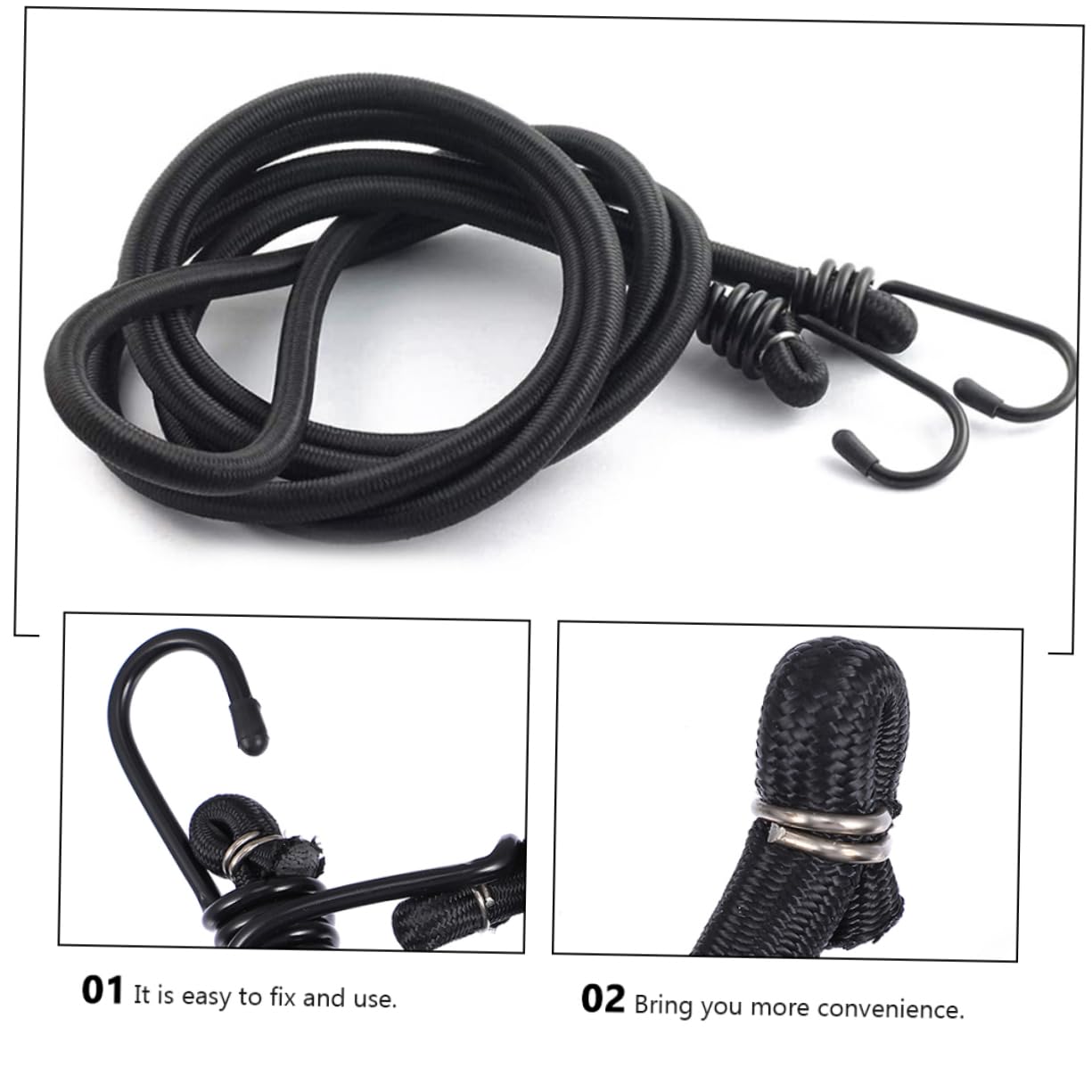 LIFKOME 4pezzi Cordine Elastica Gancio Corda Elastica Resistenti per Fissaggio Tende Legare Bagagli Utilizzo all Aperto Facile da Trasportare e Riporre