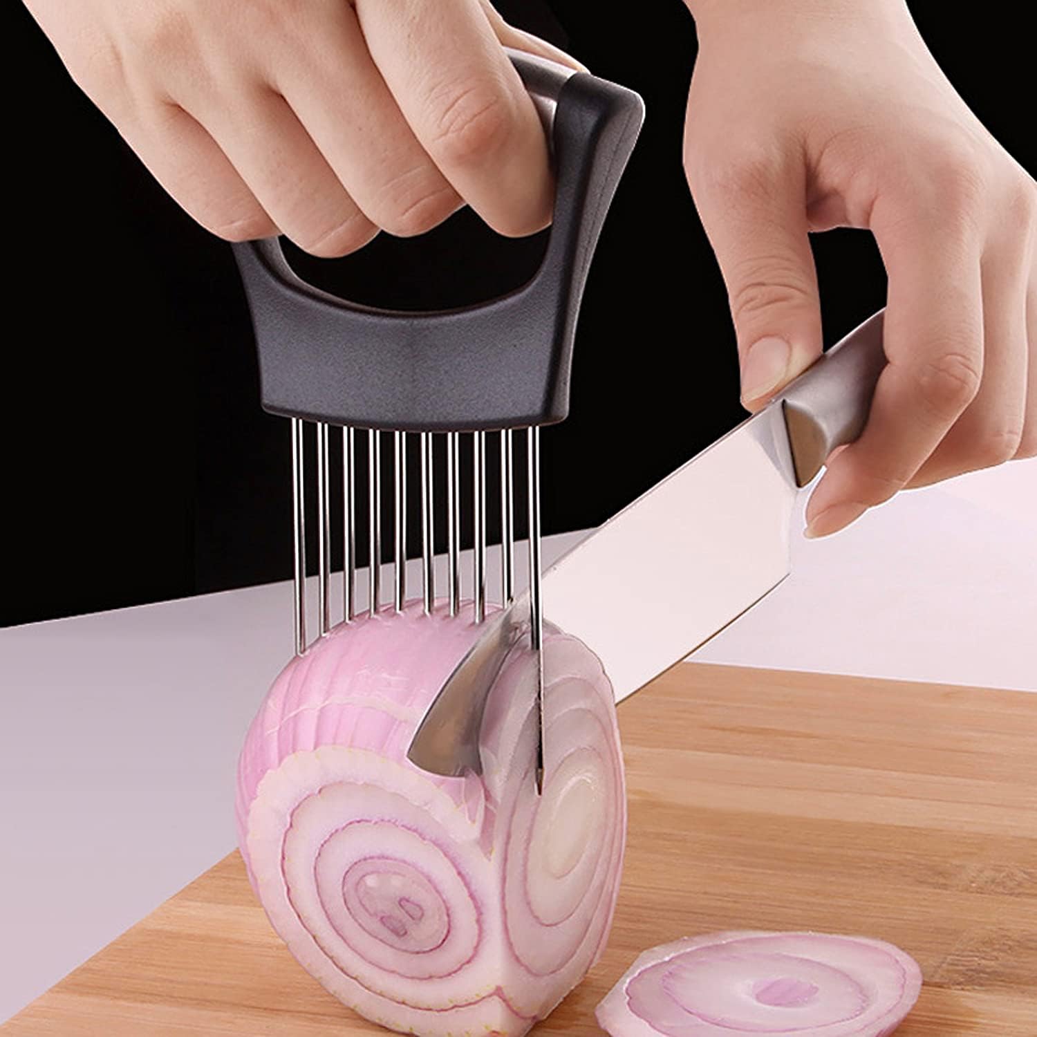 Stainless Steel Onion Holder for Slicing,Onion Cutter for Slicing