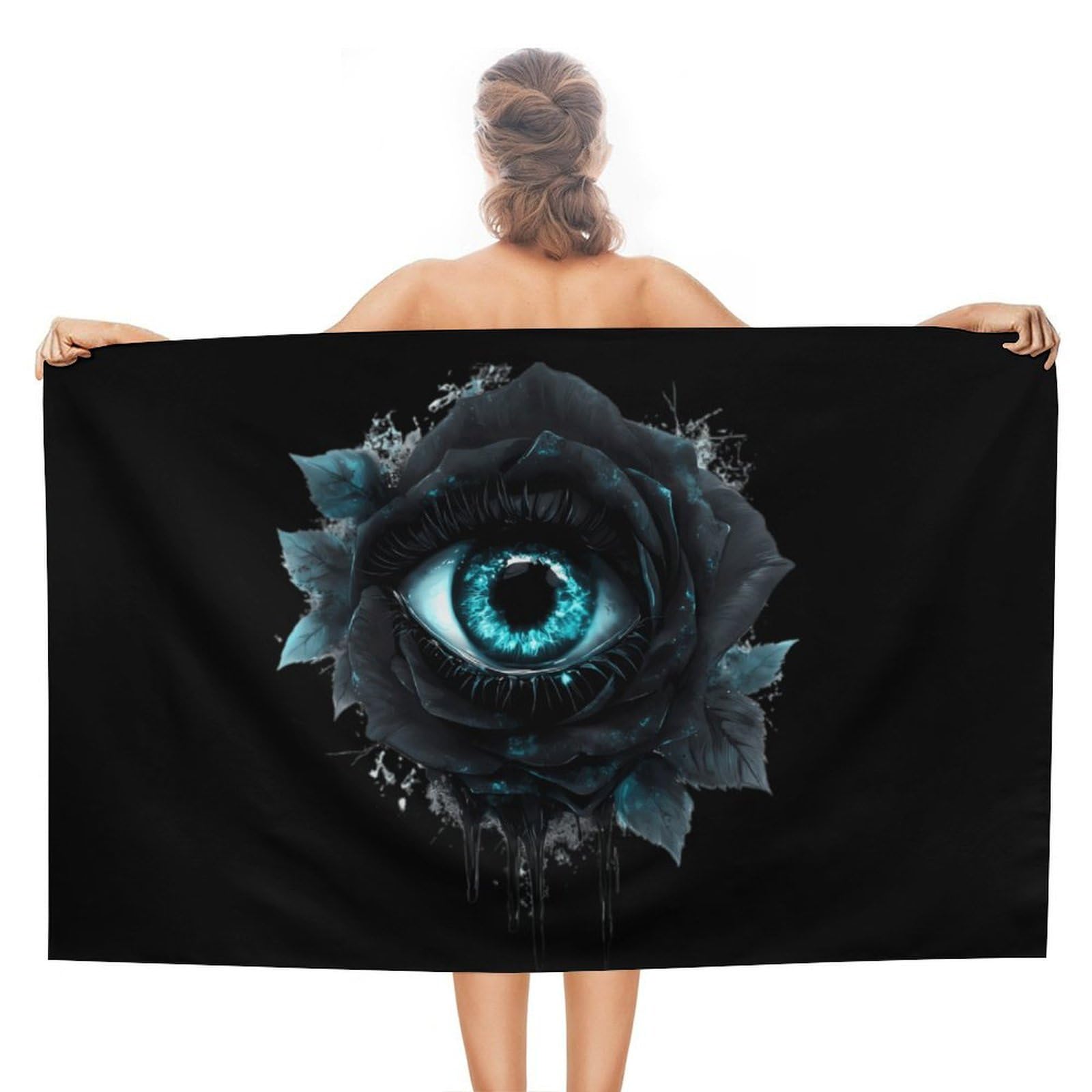 CGSBNGHA Evil Black Rose Eye Beach Towels Soft Bathroom Bath Pool Swim Towels for Women Men