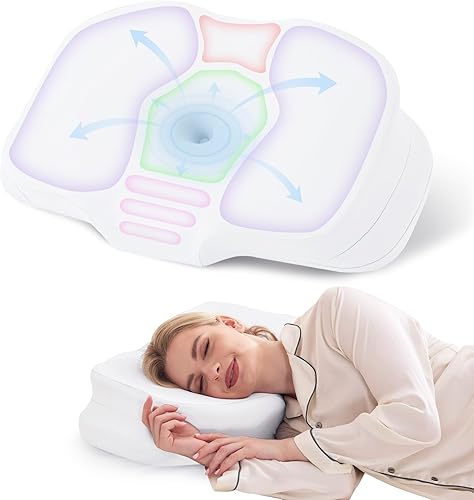 Almohada cervical para el cuello para aliviar el dolor, almohada ergonómica de contorno para dormir, almohadas de espalda y boca abajo para adultos,